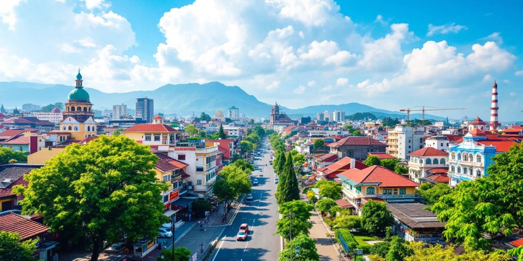 Pemandangan Kota I yang indah di Indonesia.